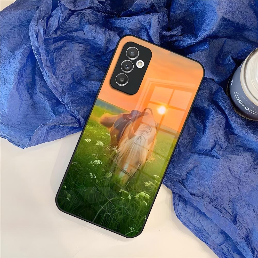 Animal Horse Phone Case for Samsung S24 S30 S21 S23 S20 S22 Fe S10 E S9 Note 20 10 Pro Ultra Plus Glass Cover
