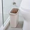 Compact Rectangular Trash Can with Press Ring for Bathroom & Kitchen