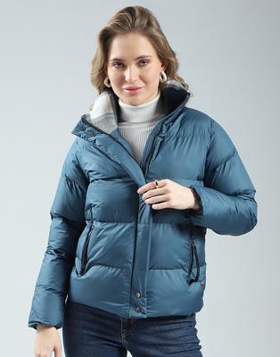 Women Regular Fit Solid Full Sleeve Puffer Jacket