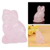 Rose Quartz Carved Kitten Shaped Decor Pink Crystal Healing Stone Gemstone Decoration
