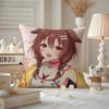 Anime IINUGAMI KORONE Kissenbezug Anti-Milben Kissenhülle Versteckter Reißverschluss seidiger kurzer Plüsch Sofakissenbezug