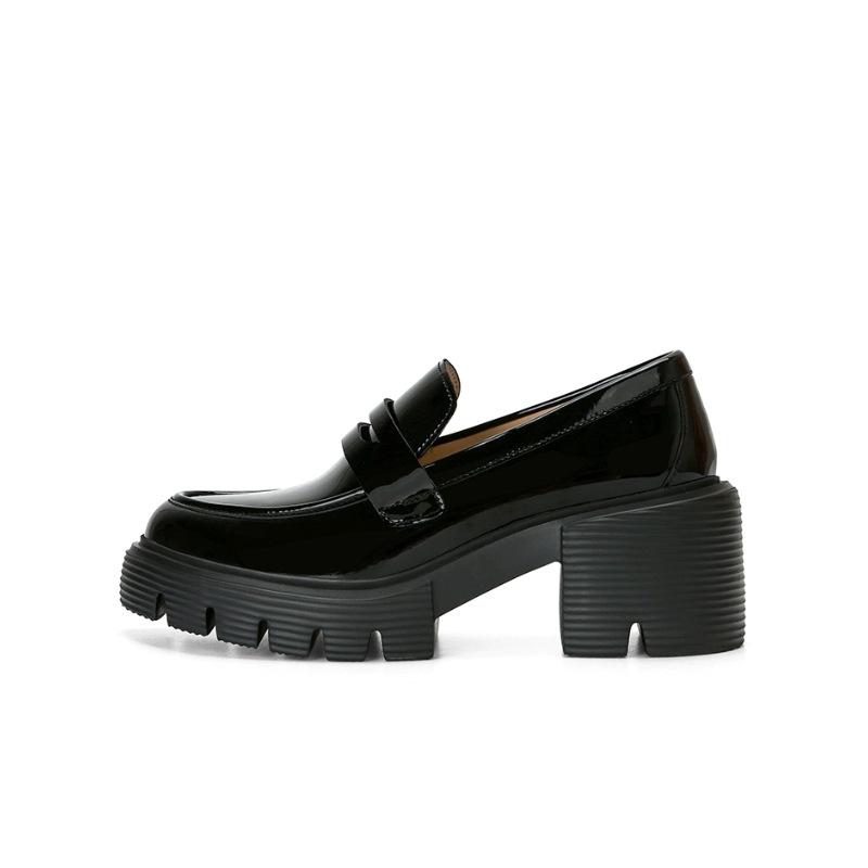 Su Yinyin's New Autumn and Winter Models Increase In Height by 7cm~ SW Leather Thick Heel Platform Loafer Single Shoes Women's Small Leather Shoes