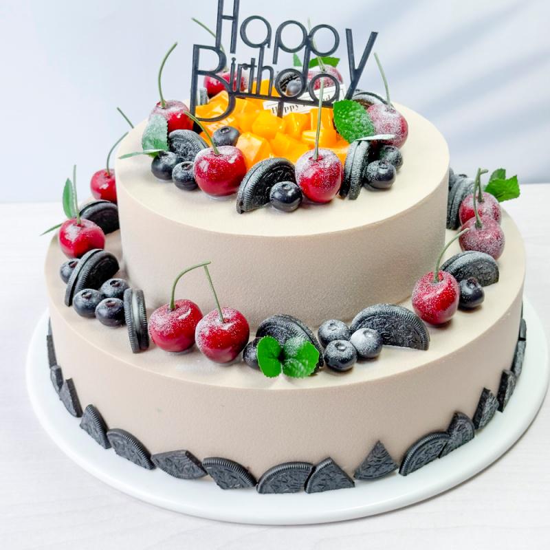 2025 Europäisches zweistöckiges Obstkuchenmodell für Ausstellungszwecke