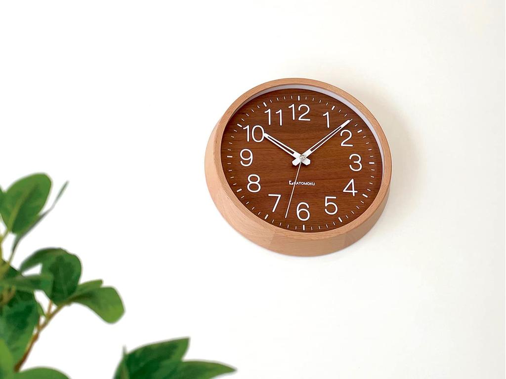 KATOMOKU muku clock 2 Walnut x Beech Wall Clock Continuous Second Hand km-73NARCS 306mm (SKP Radio-Controlled Clock)