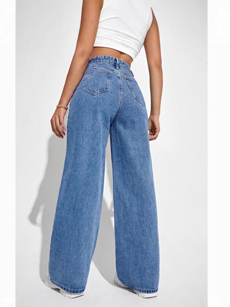 Women's High Waist Slim Straight Jeans - Hot Sale Denim Trousers