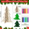 3D Unvollendetes Weihnachtsbaum-Silhouetten-Bastelset Holz-Weihnachtsbaum-Silhouette DIY Holzausschnitt Baum mit Buntstift-Set