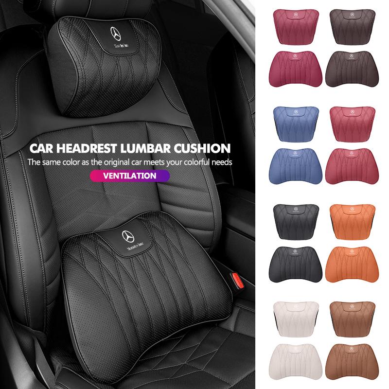 Car Headrest Waist Rest Neck Support Lumbar Cushion Soft Pillow For Mercedes Benz W202 W212 W126 W140 W168 W177 CLS GLE GLC GLS BE1