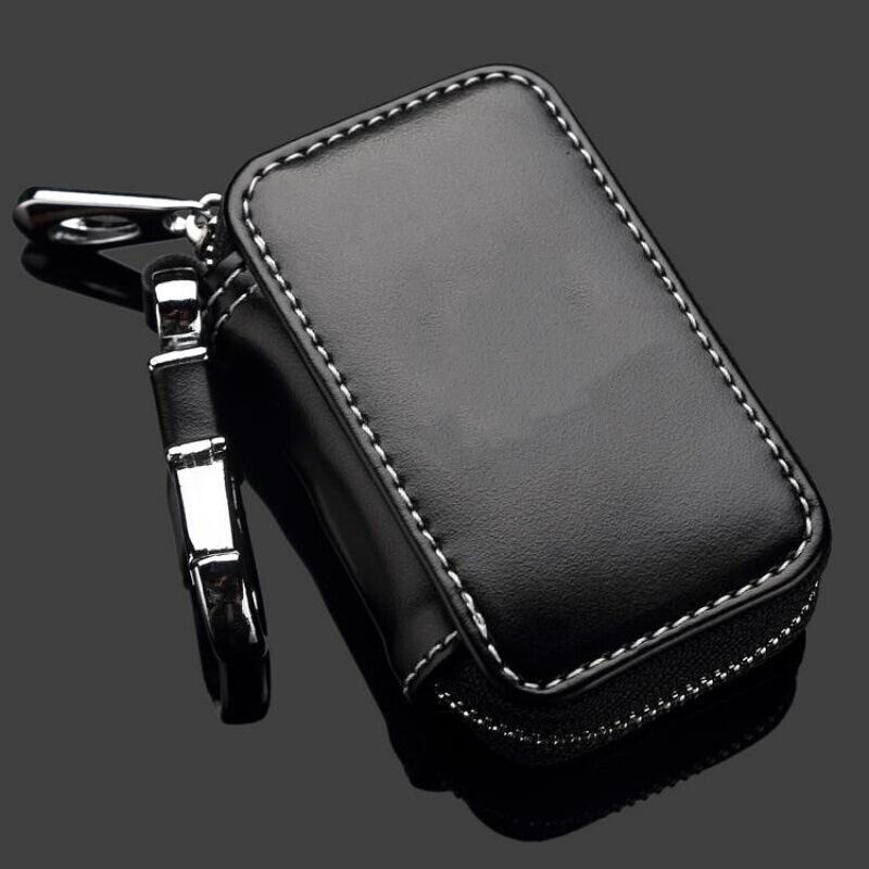 Car Leather Zipper Key Wallet Keychain Multifunctional Mini Purse Key Holder Case Leather Car Key Case Key Full Cover bag