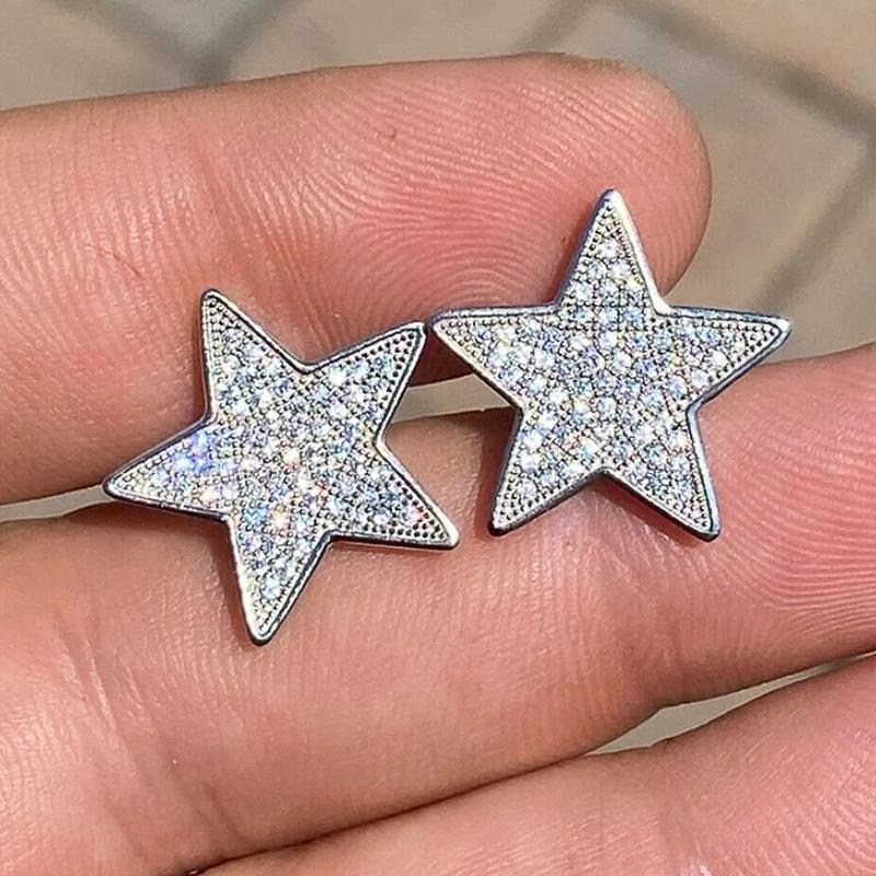 Asian Style Star Earrings Female, Sweet Cool Star-shaped Personalized Stud Earrings Chic Fashion Niche Super
