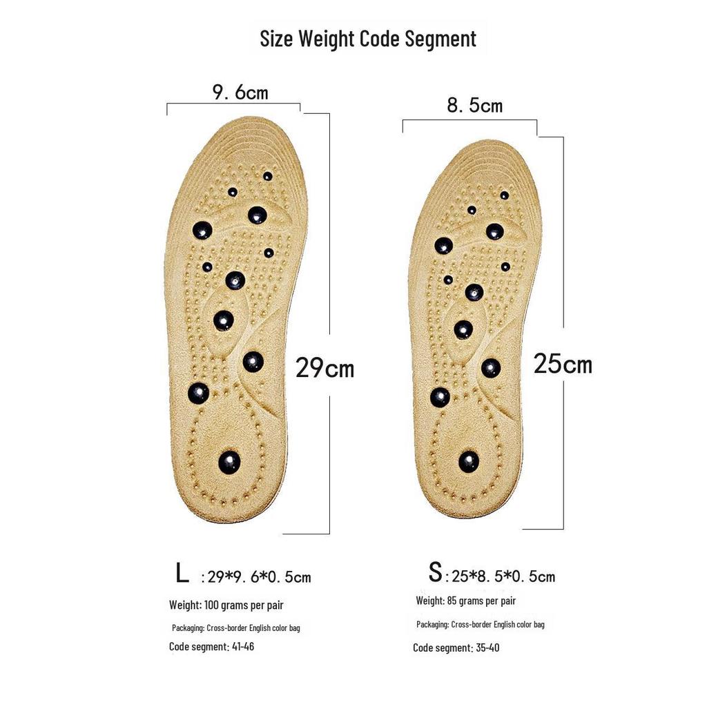 Magnetisk massasje pustende innleggssåler for menn og kvinner