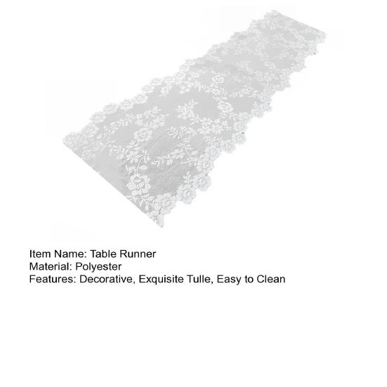 Vintage Lace Table Runner Hollow Flower Pattern Reusable Table Flag for