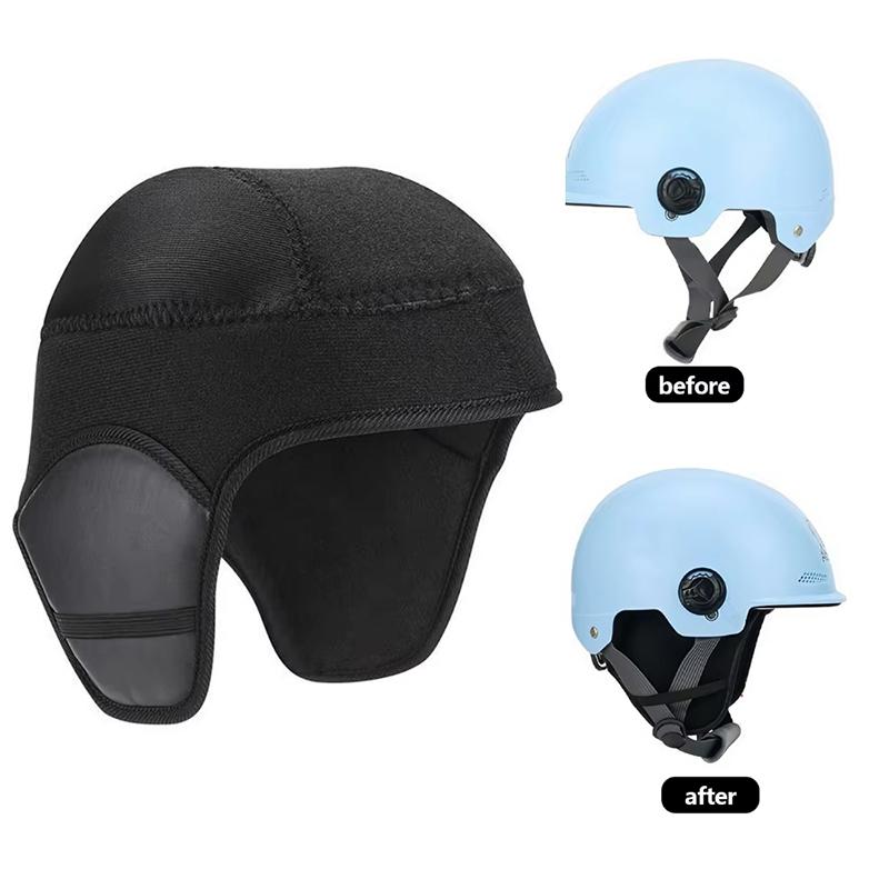 2026 Electric Vehicle Helmet Winter Lining Thickened Head Cover Windproof And Warm Fleece-lined Helmet Pad