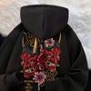 Unisex Oversized Hoodie Mit Japanischem Ukiyo-e Oni Masken Druck Dunkle Ästhetik Streetwear Herbst 2025