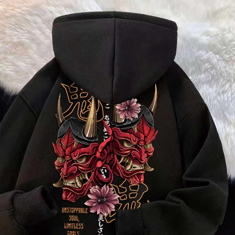 Unisex lielizmēra hūdijs ar japāņu Ukiyo-e