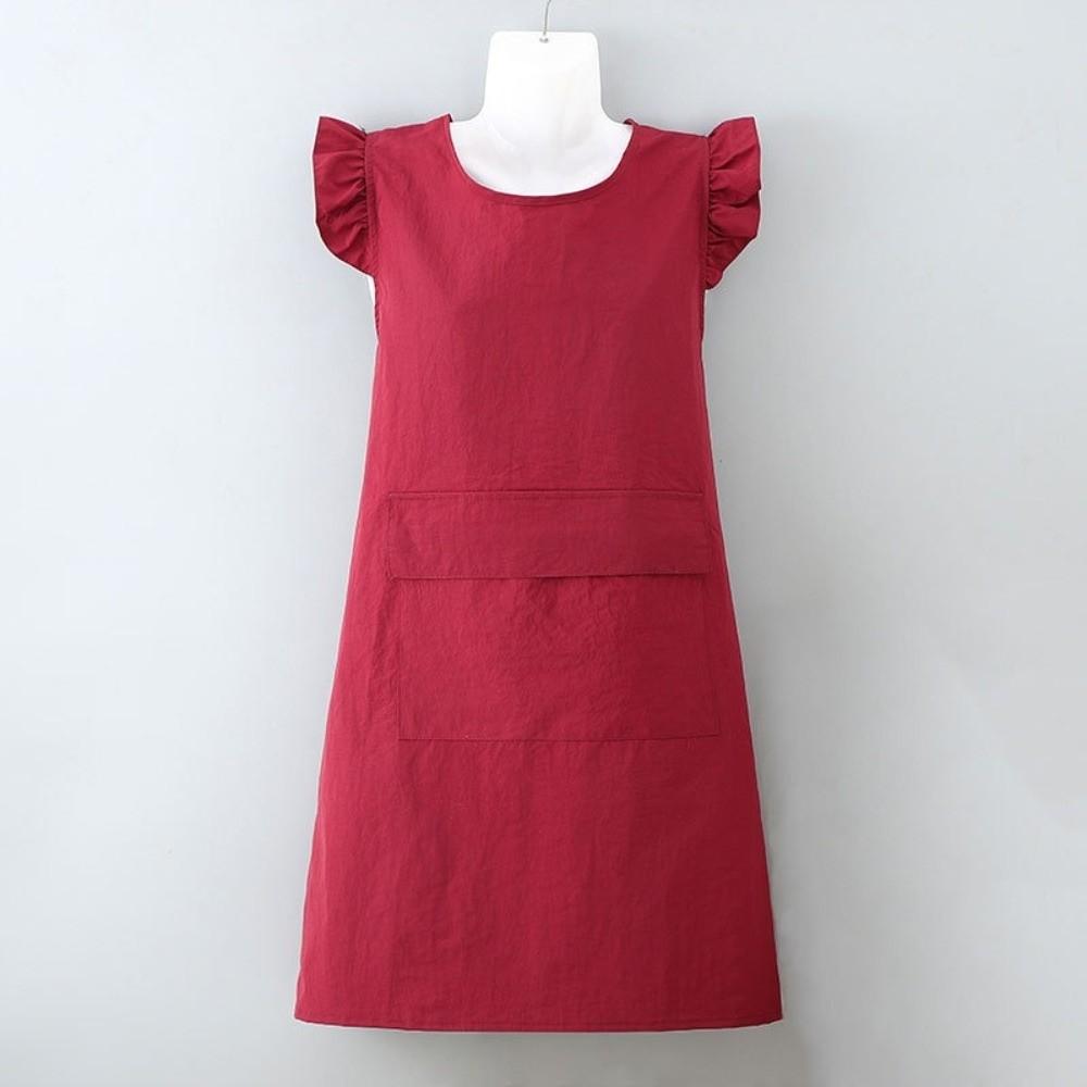 New Frill Cooking Apron Waterproof with Pocket Baking Aprons Oil-Proof Uniform Cafe Barista Baker Flower Shop