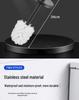 Wall-Mounted Stainless Steel Toilet Brush with Odor-Proof Long Handle and Round Holder for Bathroom Cleaning