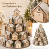 -Peça Casa de Madeira Calendário de Contagem Regressiva de Natal, Conjunto de Exibição de Decoração de Feriado