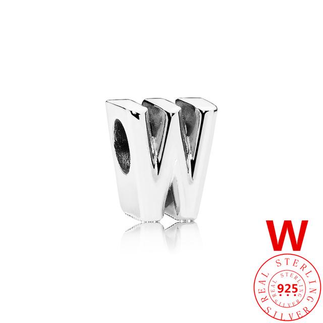 Autentické stříbro 925 Anglické písmeno AZ 26 abeceda klasické korálky vhodné originální módní náramek s přívěskem DIY dámské šperky