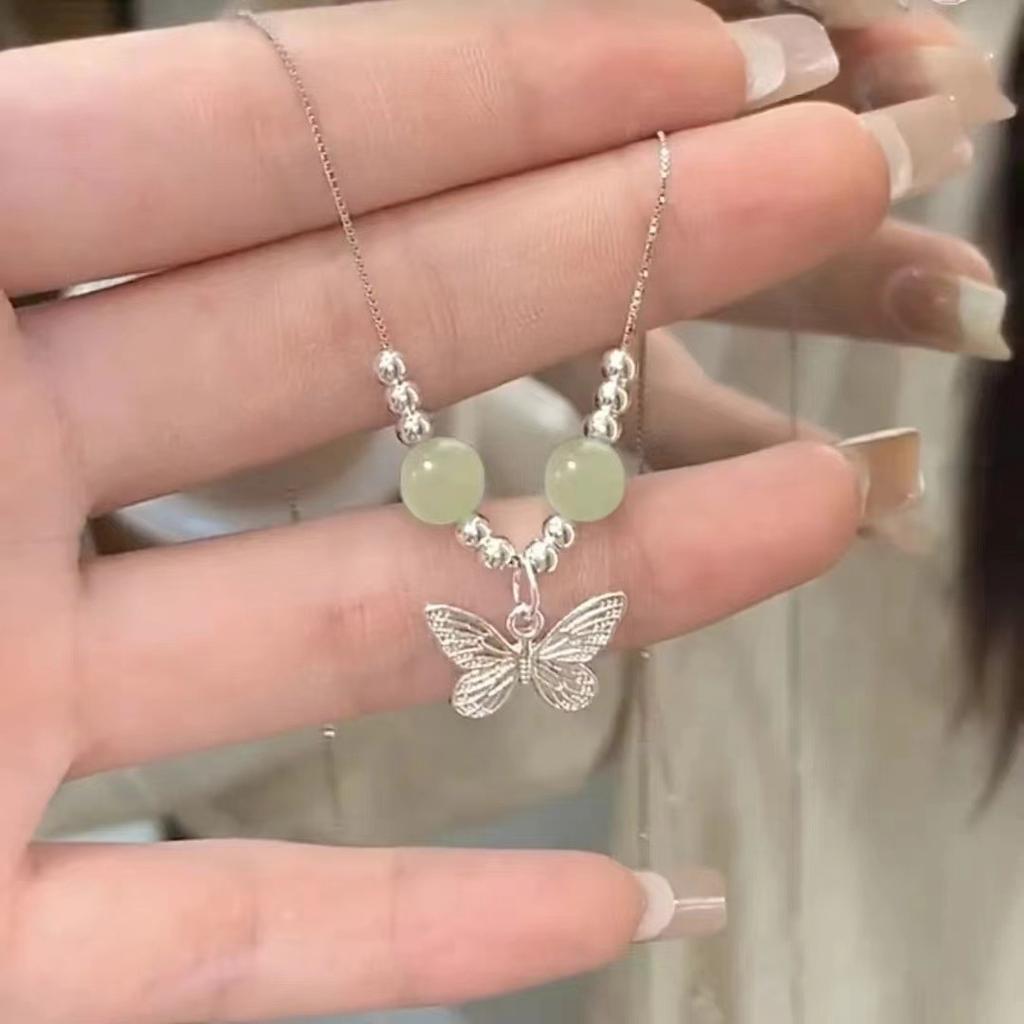 Butterfly Necklace Women's Simple High-end Sense Versatile Niche Design New Chinese-style Plated Pendant Collarbone Chain