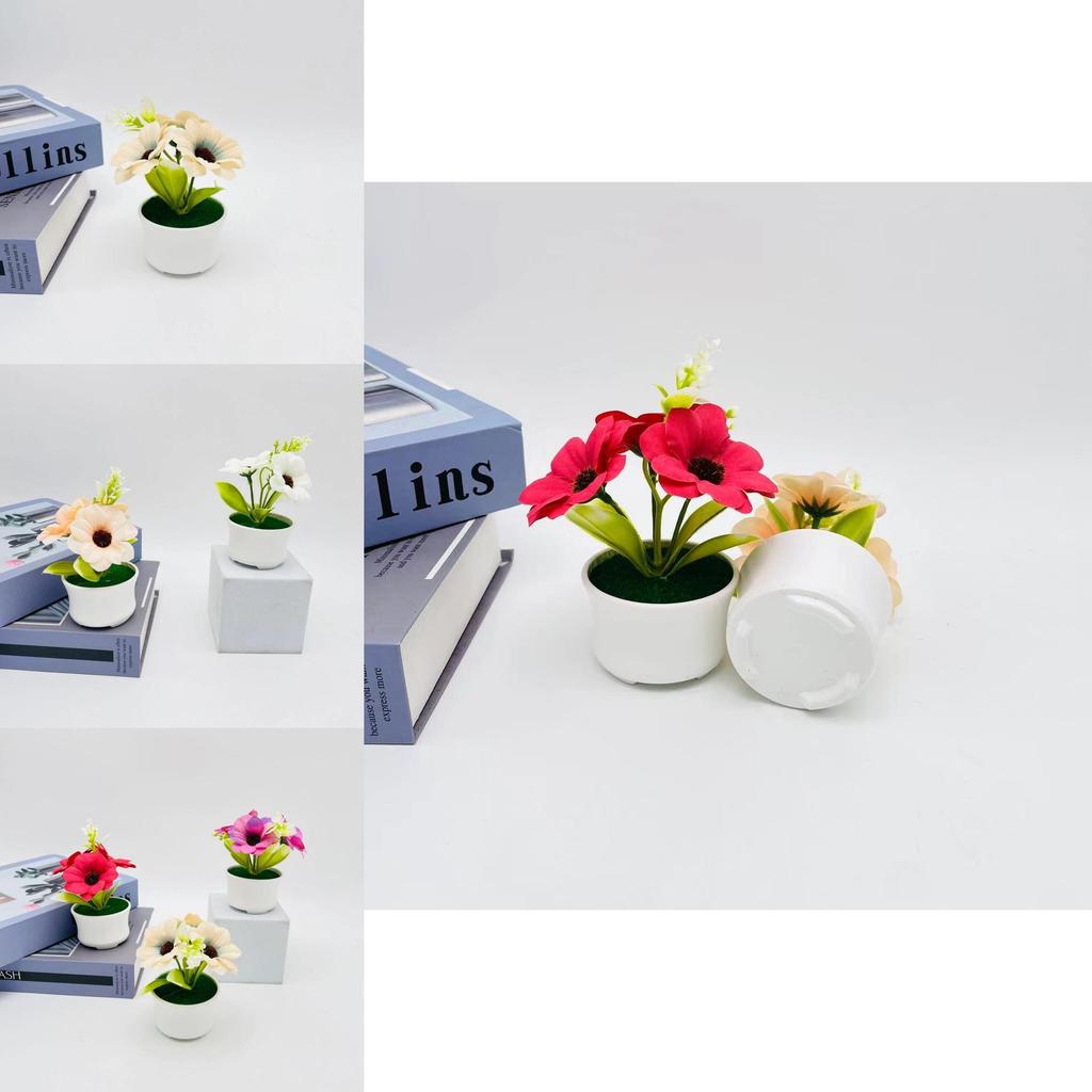 Artificial Chrysanthemum Mini Plant With Plastic And Fabric For Home Decor And Photography Props