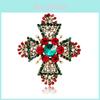 Geometric Cross Pendant Brooch With Zinc Alloy Finish For Men And Women