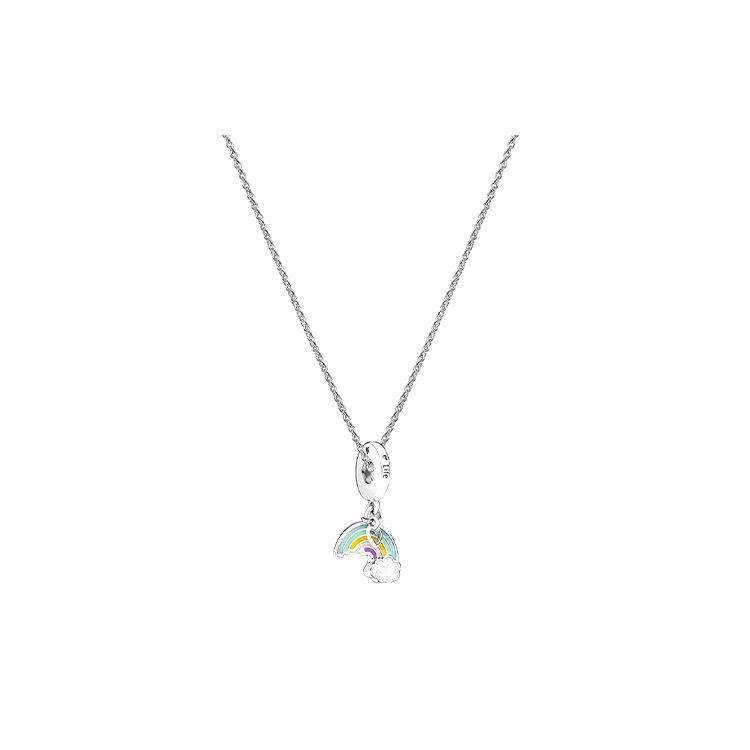 

Набор кулонов Pandora Rainbow Story, серебро 925 пробы, женское ожерелье ZT0591 Box,45