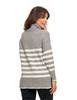Women's Classic Long Sleeve Striped Turtleneck Sweater MORAJ L Gray