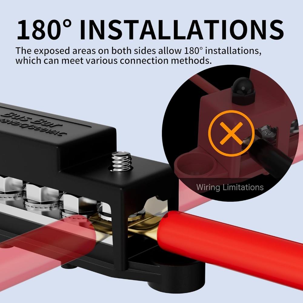 1PC /1pair 275A Busbar Terminal Block Bus Bar 12V Power Distribution Block 6 X M8 For Automotive Sound Audio Car Power Distributor