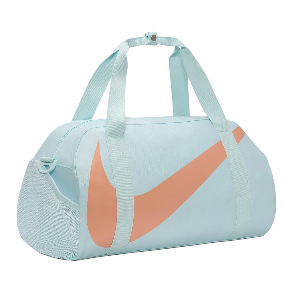 Nike Logo Zipper Closure Polyester Gym Bag Unisex Gym Bag Light-Blue DR6100-474