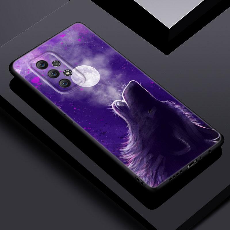 Moon Wolf Howl Phone Case For Samsung Galaxy A21 A30 A50 A52 S A13 A22 A32 A33 A53 A73 5G A11 A12 A31 A51 A70 A71 A72 Cover