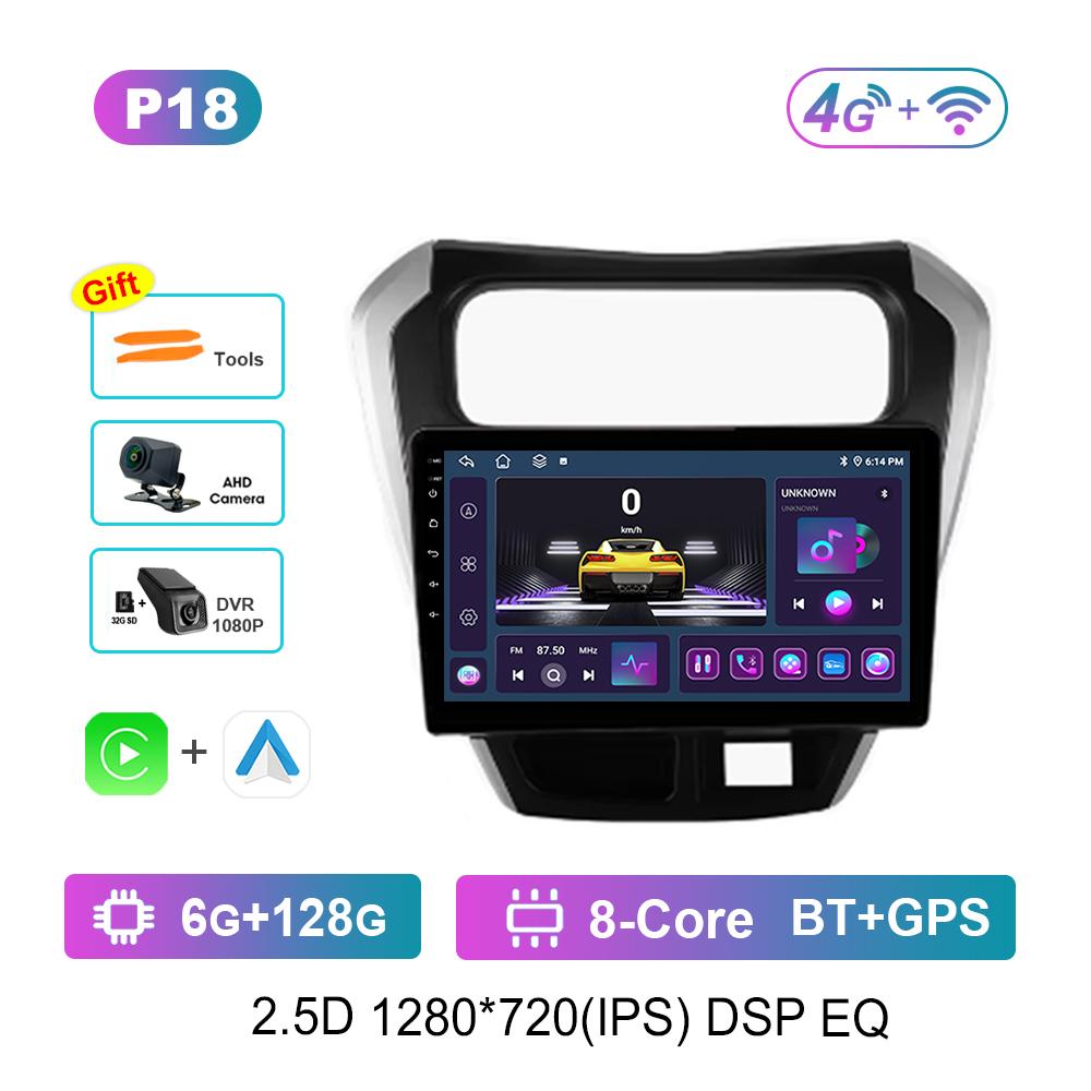Carplay Android System 9'' for SUZUKI Maruti Alto 800 2014 Navi GPS Car Video Multimedia Player WiFi+4G Split Screen DSP Stereo
