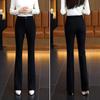 Women's High Waist Fleece-Lined Micro Flare Pants - Slim Fit, Elastic, Casual, and Versatile for Autumn and Winter.