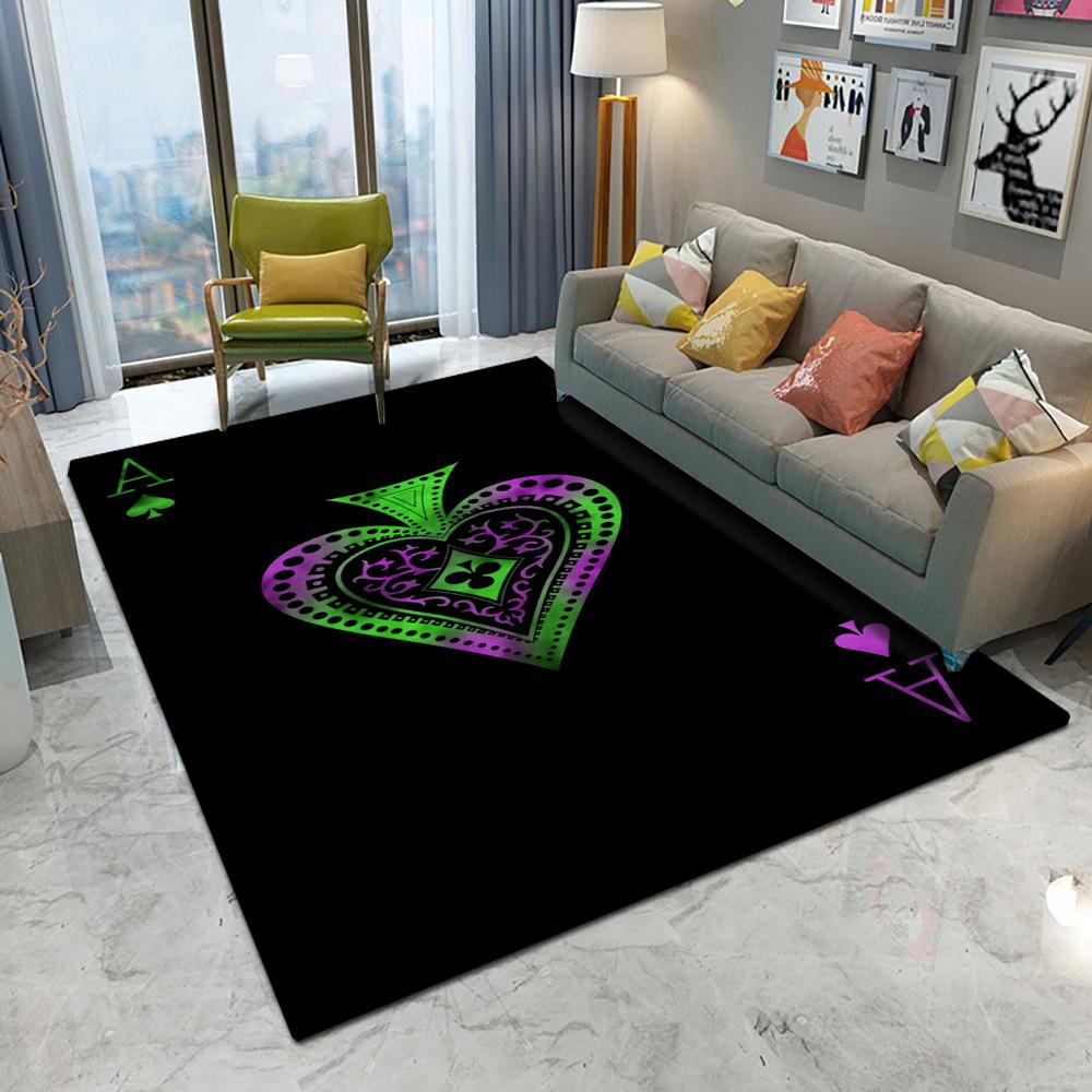Poker Ace of Spades Rug Non Slip Easy Clean Mat for Living Room Game Room Stylish Home Decor Perfect for Card Game Fans  Carpet