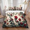 Roses Thorny Vines Printed 3pcs Bedding Set Soft Microfiber 1 Duvet Cover And 2 Pillowcases Home Bedroom Decor Xmas Gift Q1436