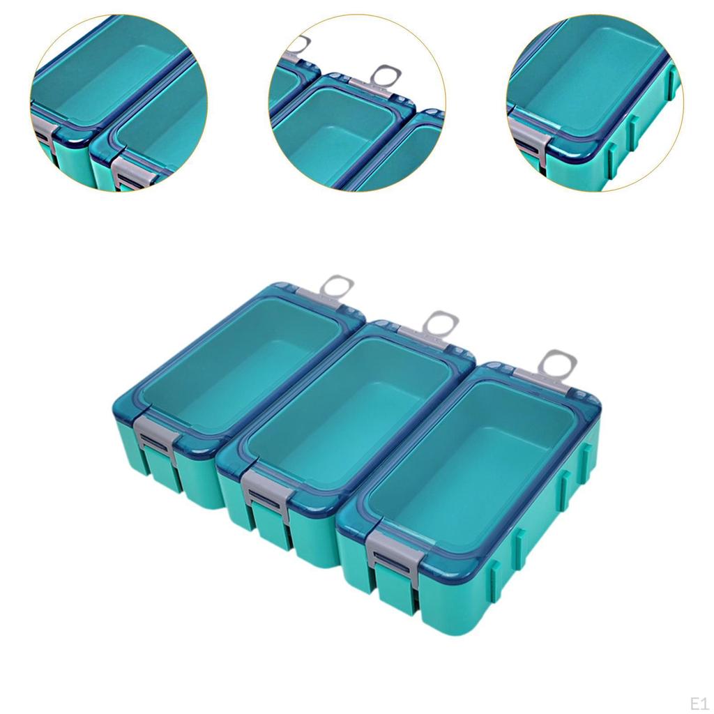 3 Pieces Fishing Lures Box Accessory Waterproof Multipurpose Hooks Storage