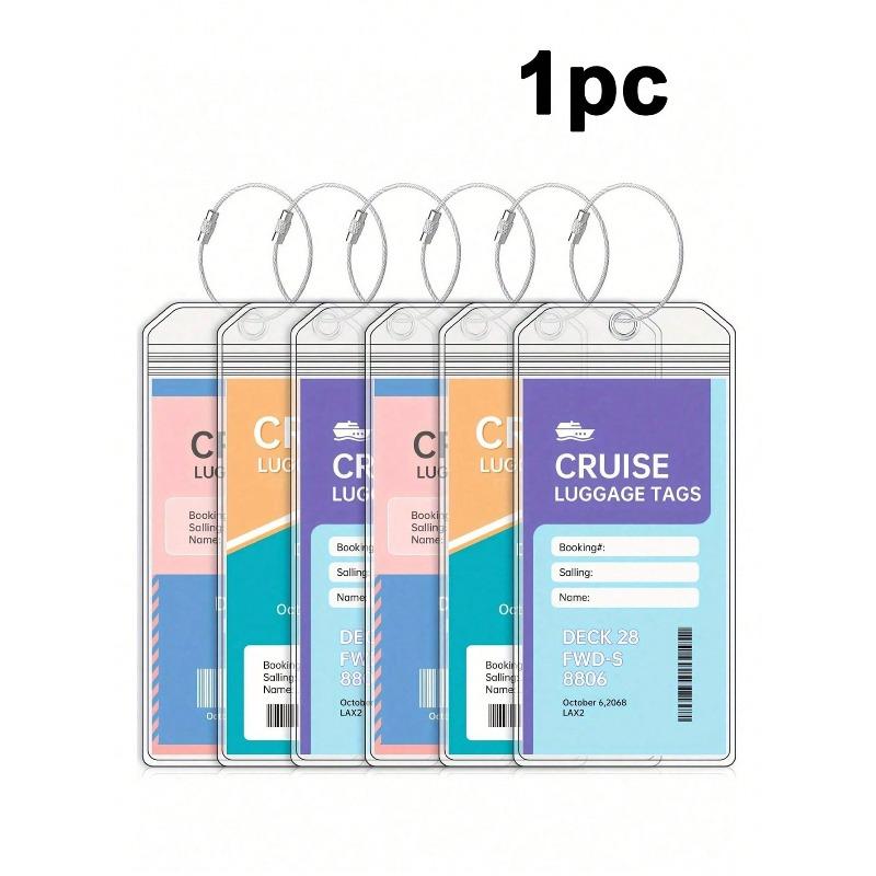 Cruise Luggage Tag Set, Includes Cruise Luggage Tag Holder, Transparent Cruise Luggage Tag 1pc/Transparent разноцветный
