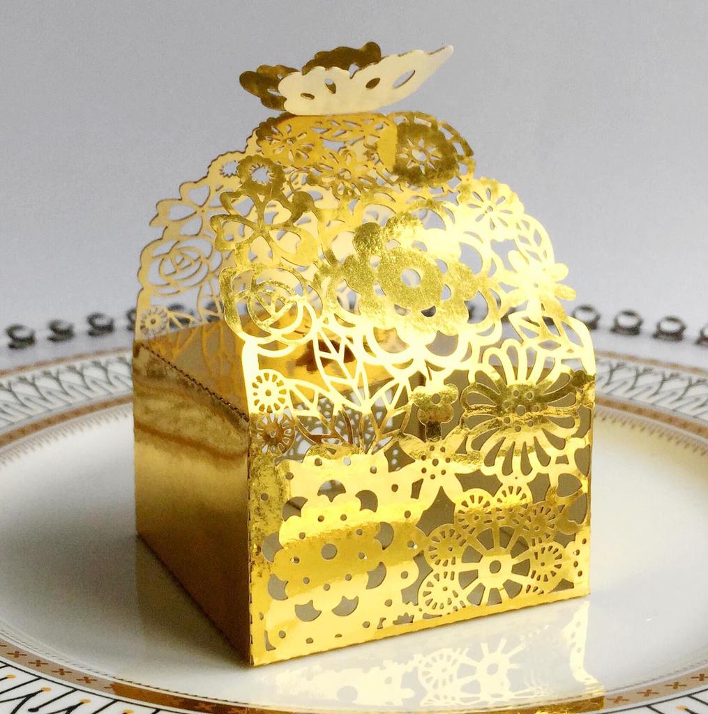 50pcs Laser Cut Favor Boxes Floral Favor Boxes Party Favor Boxes for Bridal Anniverary Wedding Party Favor Pink Small Business Supplies Packaging Box