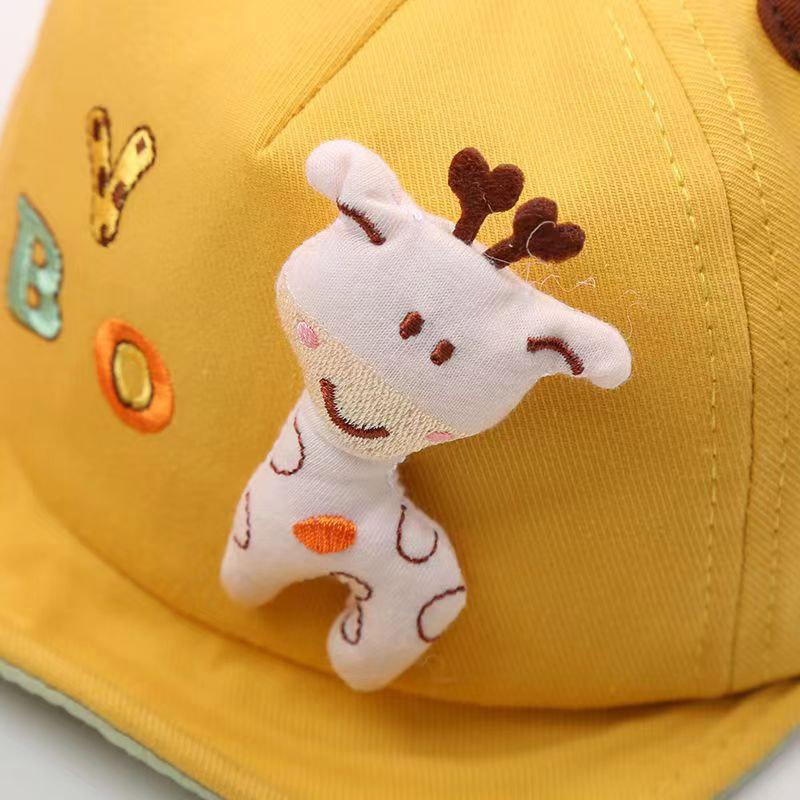 Cartoon Giraffe Baby Baseball Cap Cute Cotton Soft Brim Infant Sun Hat Summer Kids Boy Girl Duck Tongue Hats