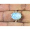 Natural Blue Larimar Solid 925 Sterling Silver Handmade Oval Ring Size US-7 MK-30