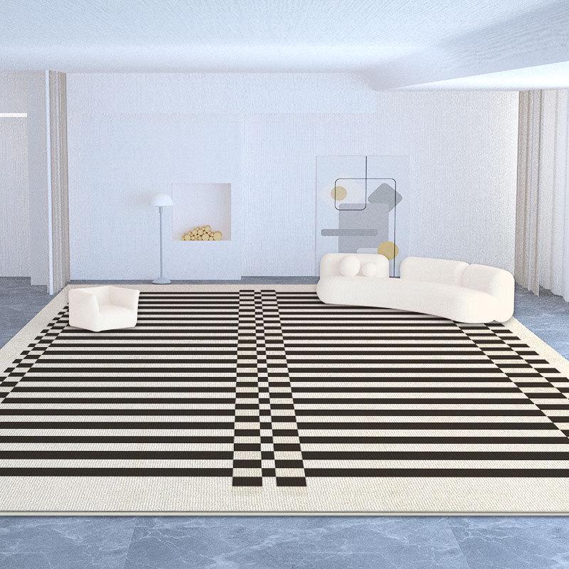 Luxury Minimalist French Carpet: Waterproof, Simple, Scrubbable Floor Mat for Living Room and Bedroom.