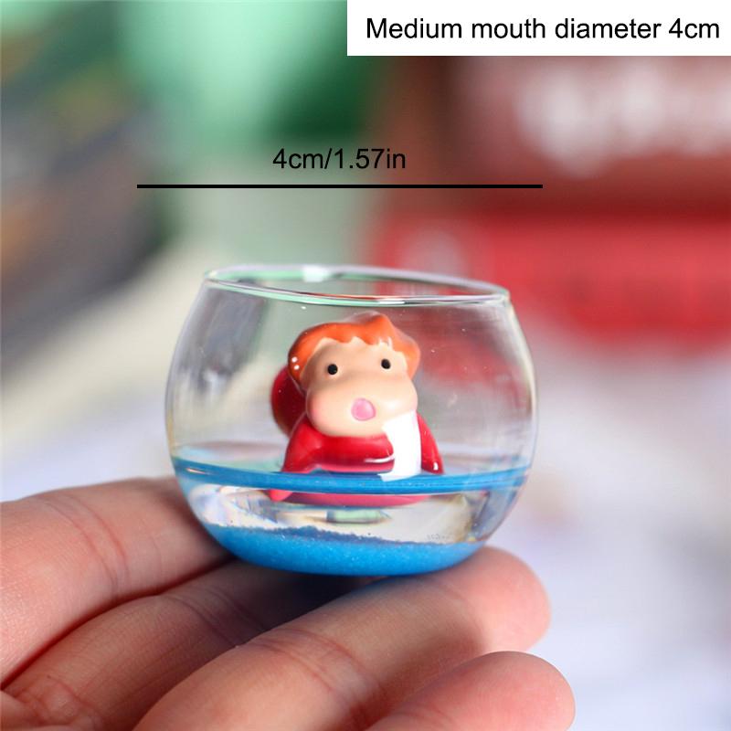 Anime gullfisk prinsesse Ponyo mikro landskapspynt mini lysende gullfisk ji glass diy skrivebordsmodell dukkehusdekor leker
