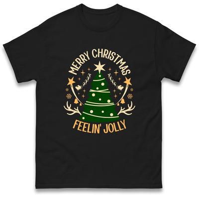 Feeling Jolly Christmas T-Shirt Tshirt Mens Womens Tops Unisex Tees 100% Cotton