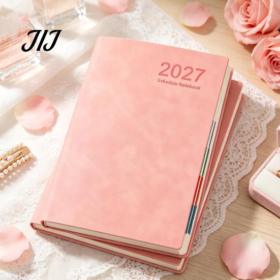 Hardcover Akademischer Kalender 2027 A5 Tagesplaner, Kunstleder 320 Seiten Terminplaner mit Geschenk für Berufstätige Lesezeichenband, Eins