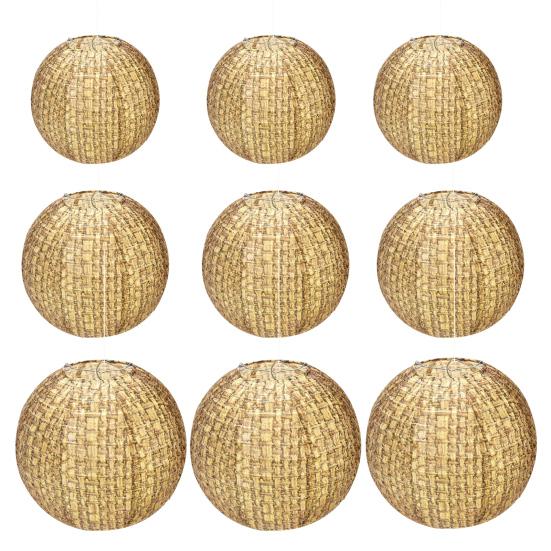 Yousheng 1/9Pcs Paper Lanterns Set Rustic Burlap Design Easy To Hang Handmade Hanging Lanterns Wedding Party Decorations