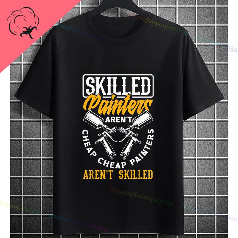 Funny The Car Painter Face Graphic Tshirt Pure Cotton Short Sleeve Casual Tee Perfect for Outdoor Activities Casual Attire