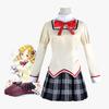 Puella Magi Madoka Magica School Uniform Cosplay Costume Full Set with Wig for Halloween Party