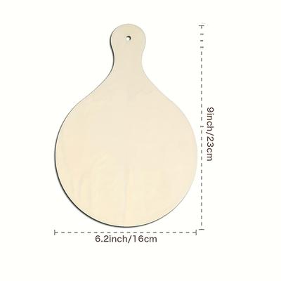 6-Piece Mini Wooden Paddle Cutting Boards with Handles for DIY Kitchen Crafts and Decorations.