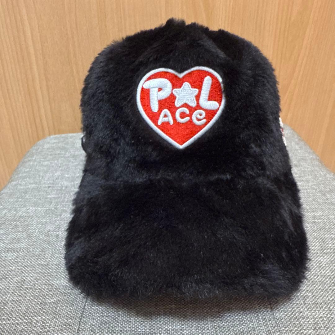 Used PALACE CLUB TRUCKER BLACK CAP Palace fur cap