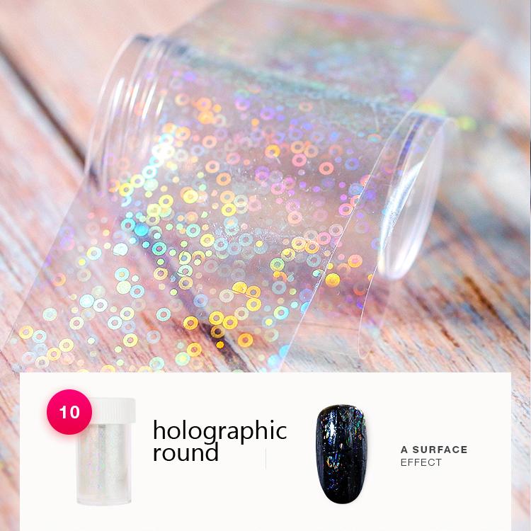 

Голографическая лазерная фольга для ногтей из розового золота, наклейка для дизайна ногтей со звездным небом, украшение для ногтей