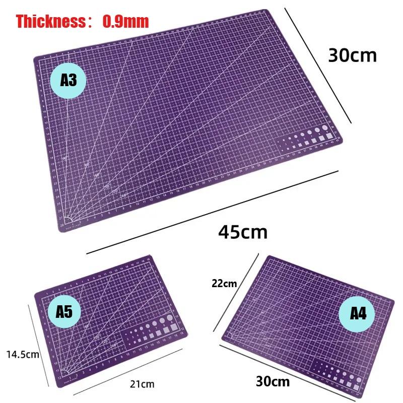 Self Healing Cutting Mat A4 Size Double Sided Plastic Board with Grid for Crafting Sewing and Fabric Projects